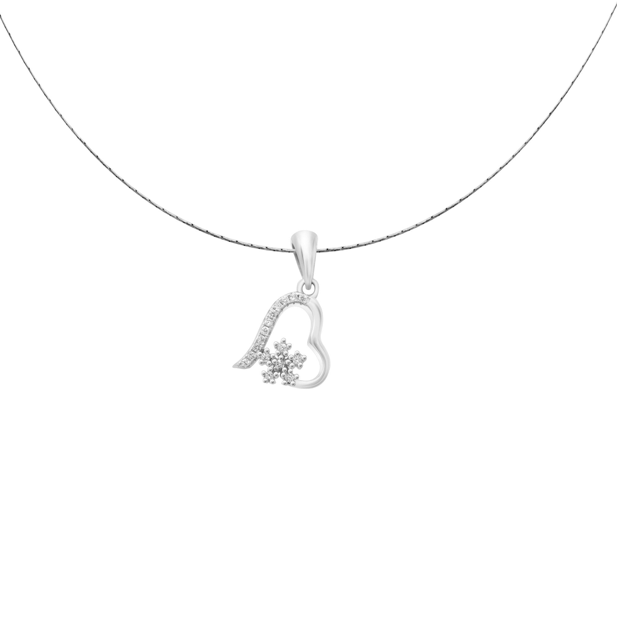 Heart with Star | 925 Silver Pendant for Women