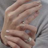 
  Buy Band in Border Fluid | 925 Silver Couple Ring Online In India at Oprata
