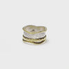 Three Gold Bead Fluid Ring | Hallmark 925 Silver