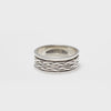 Double Flat Braid Fluid | 925 Silver Couple Ring