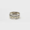 Four Silver & Gold Fluid Ring | Hallmark 925 Silver