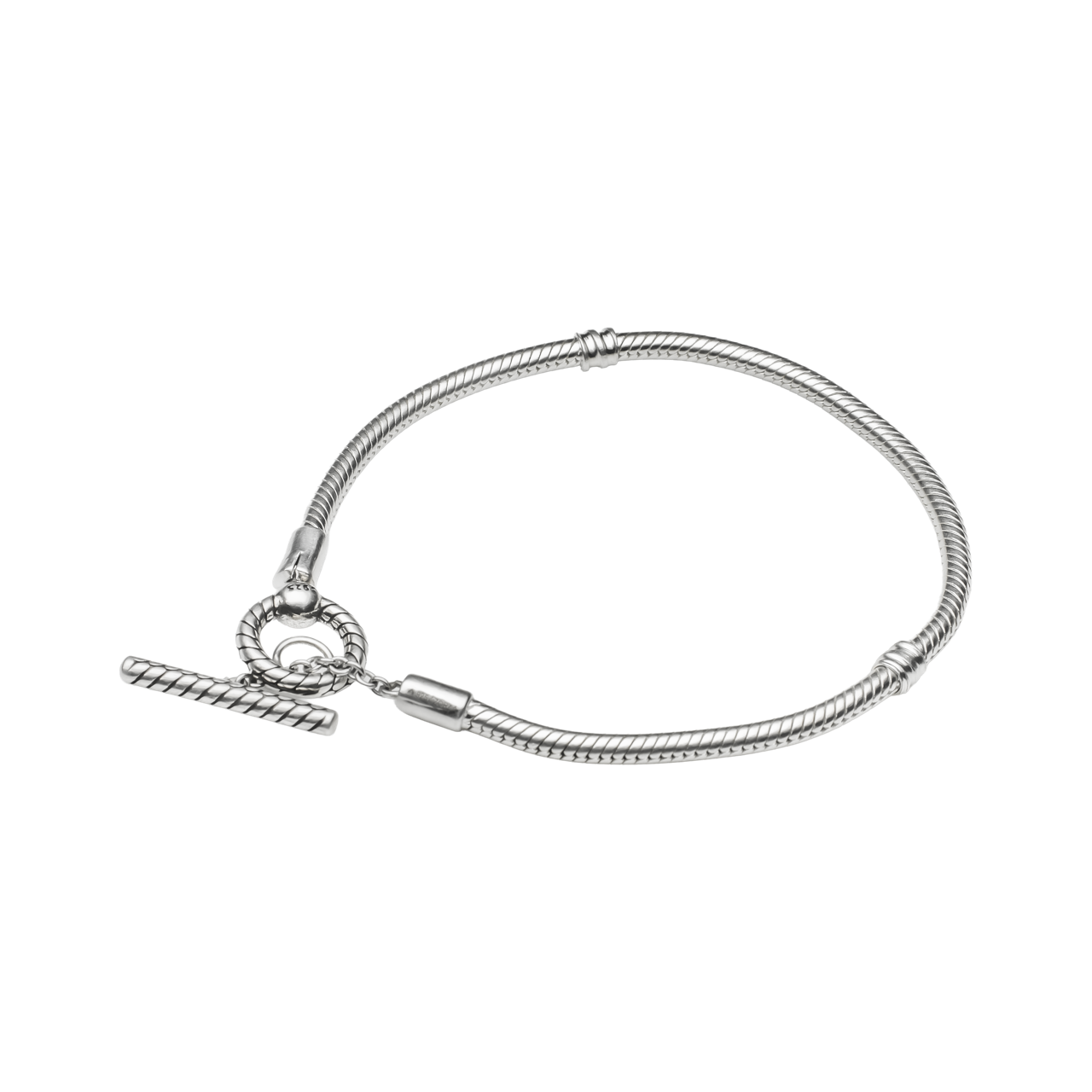 T Bar Snake Chain Bracelet | 925 Silver Charm bracelets for Women