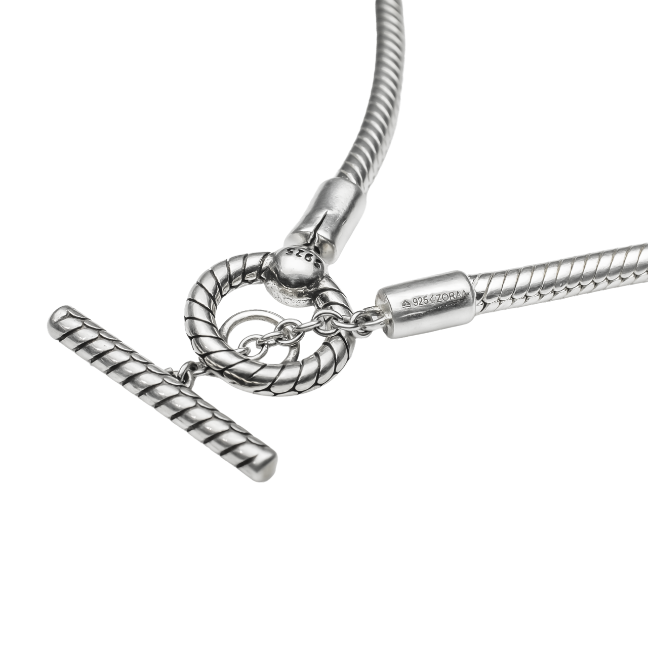T Bar Snake Chain Bracelet | 925 Silver Charm bracelets for Women