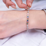 Rainbow Zig-Zag Ladder | 925 Silver Chain bracelets for Women