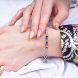 Rainbow Twisted Ladder | 925 Silver Chain bracelets for Women