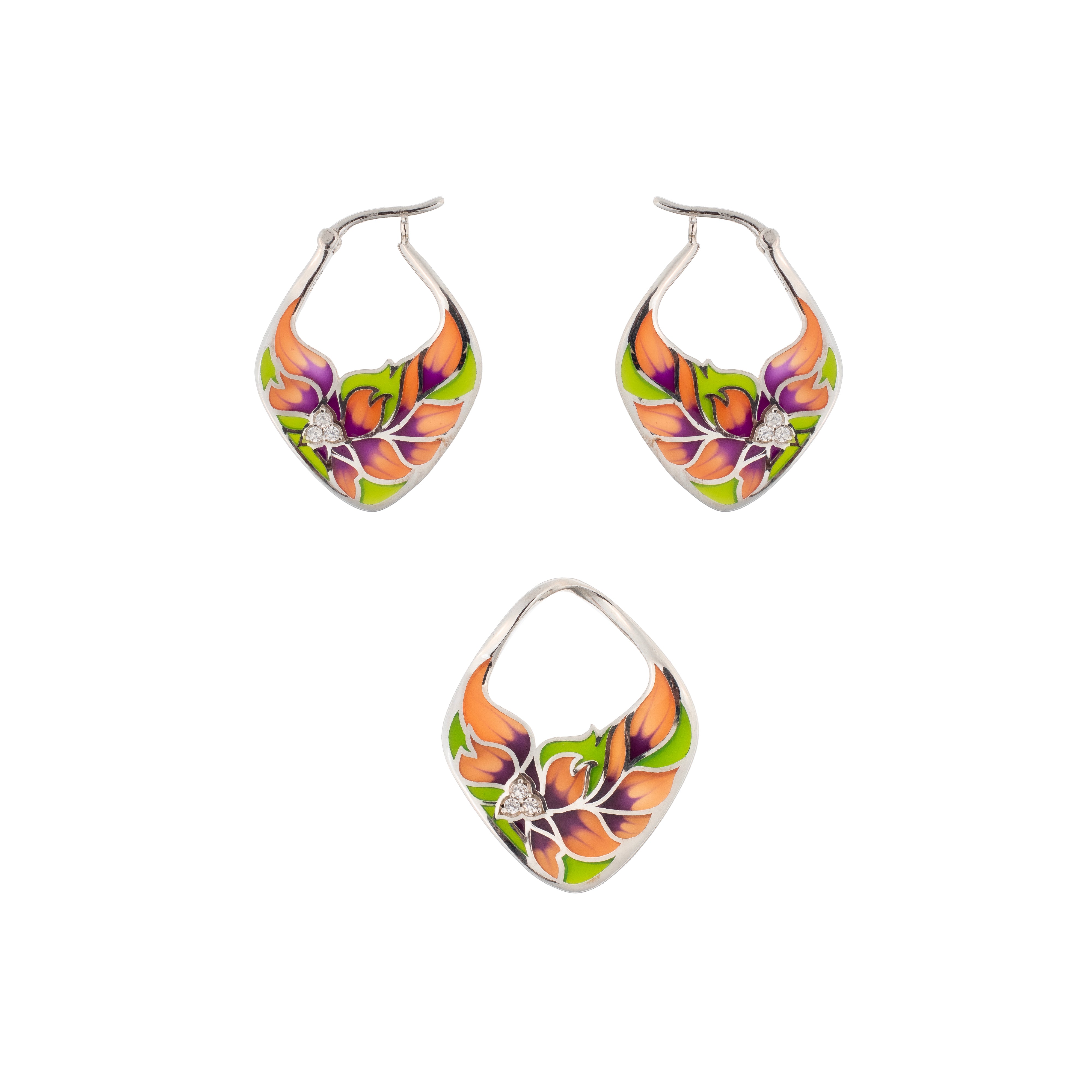 Denise | 925 Silver Earrings and Pendant set for Women