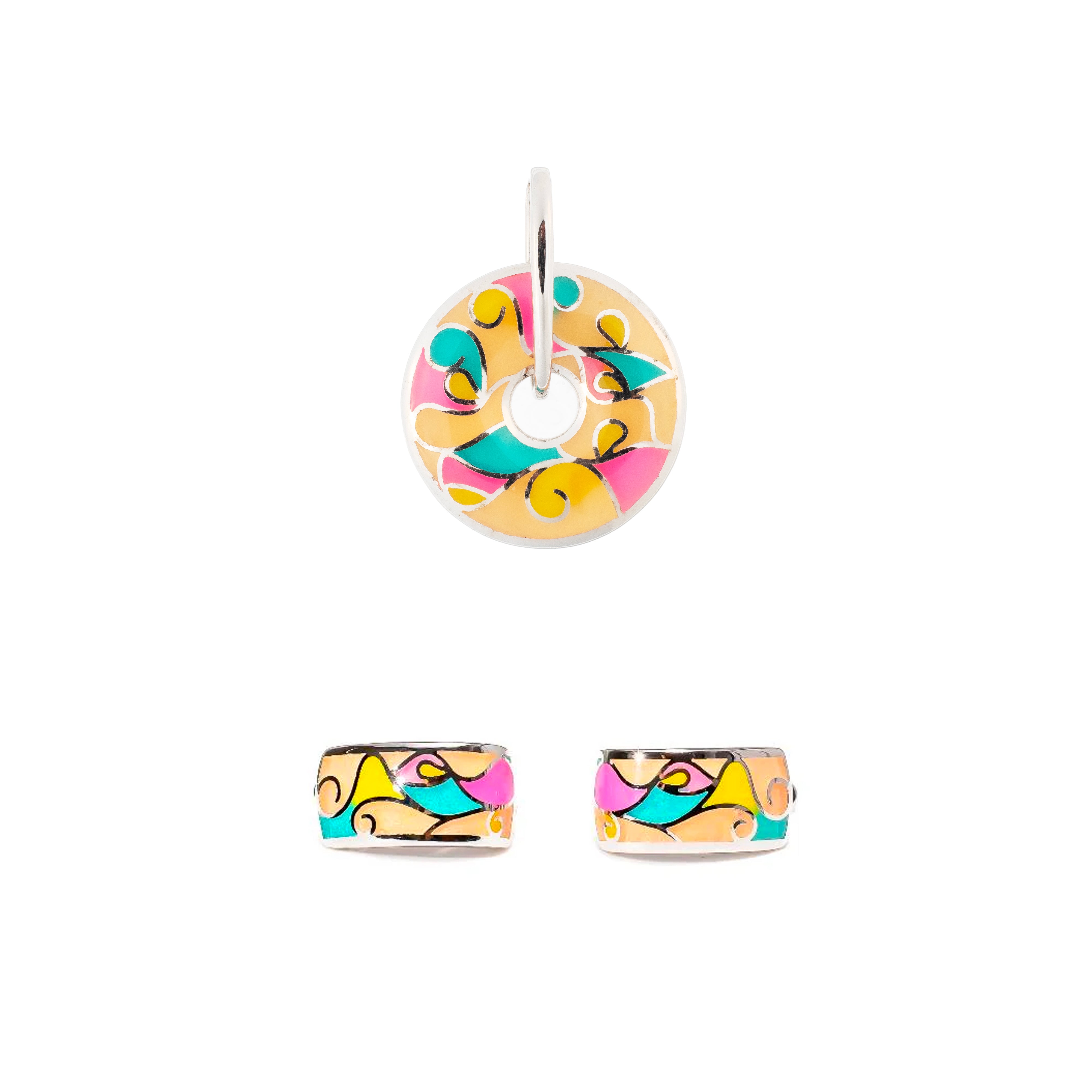 Cecile | 925 Silver Earrings and Pendant set for Women