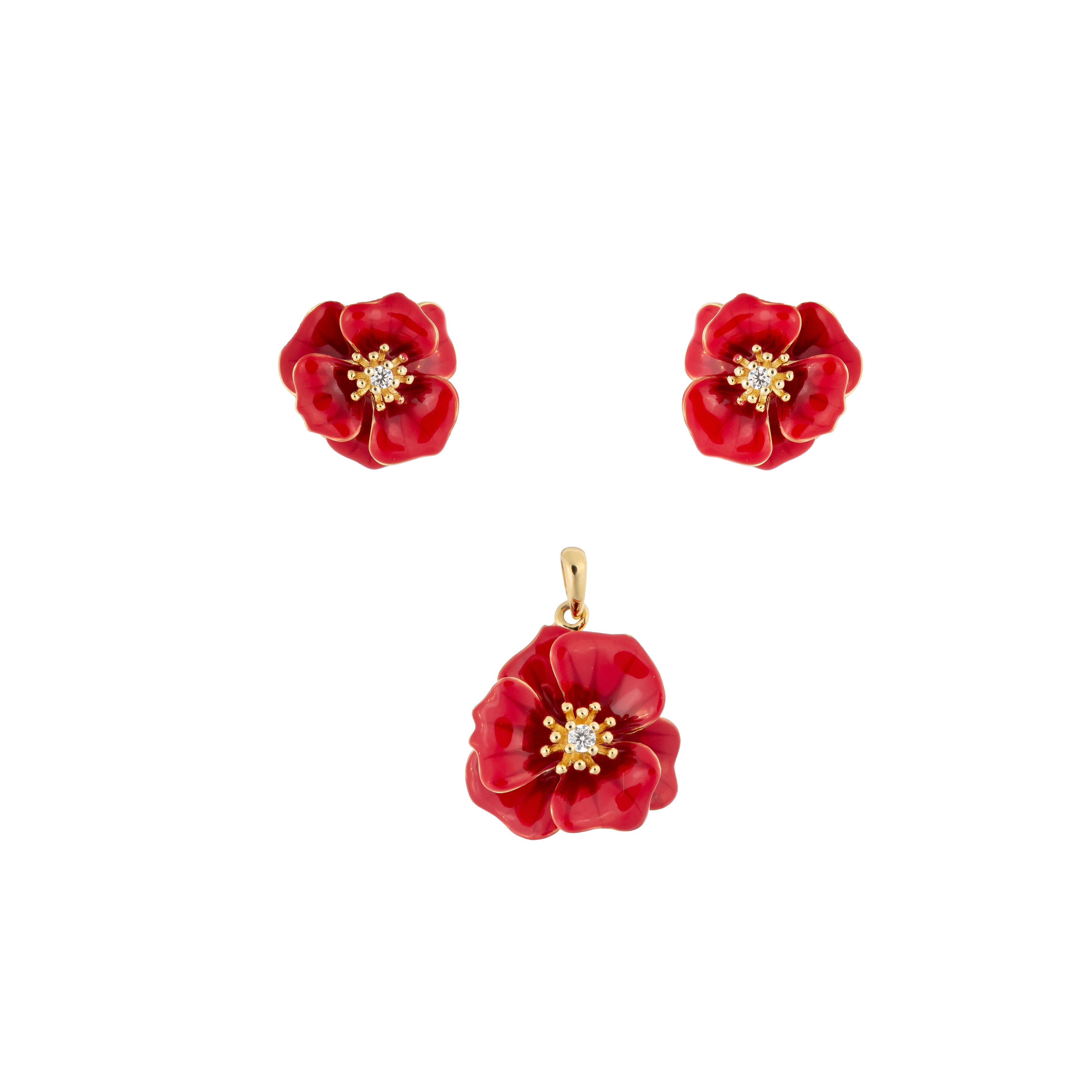 Cabella | 925 Silver Earrings and Pendant set for Women