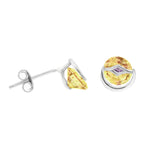 Yellow Moonstar  | 925 Silver Studs for Women