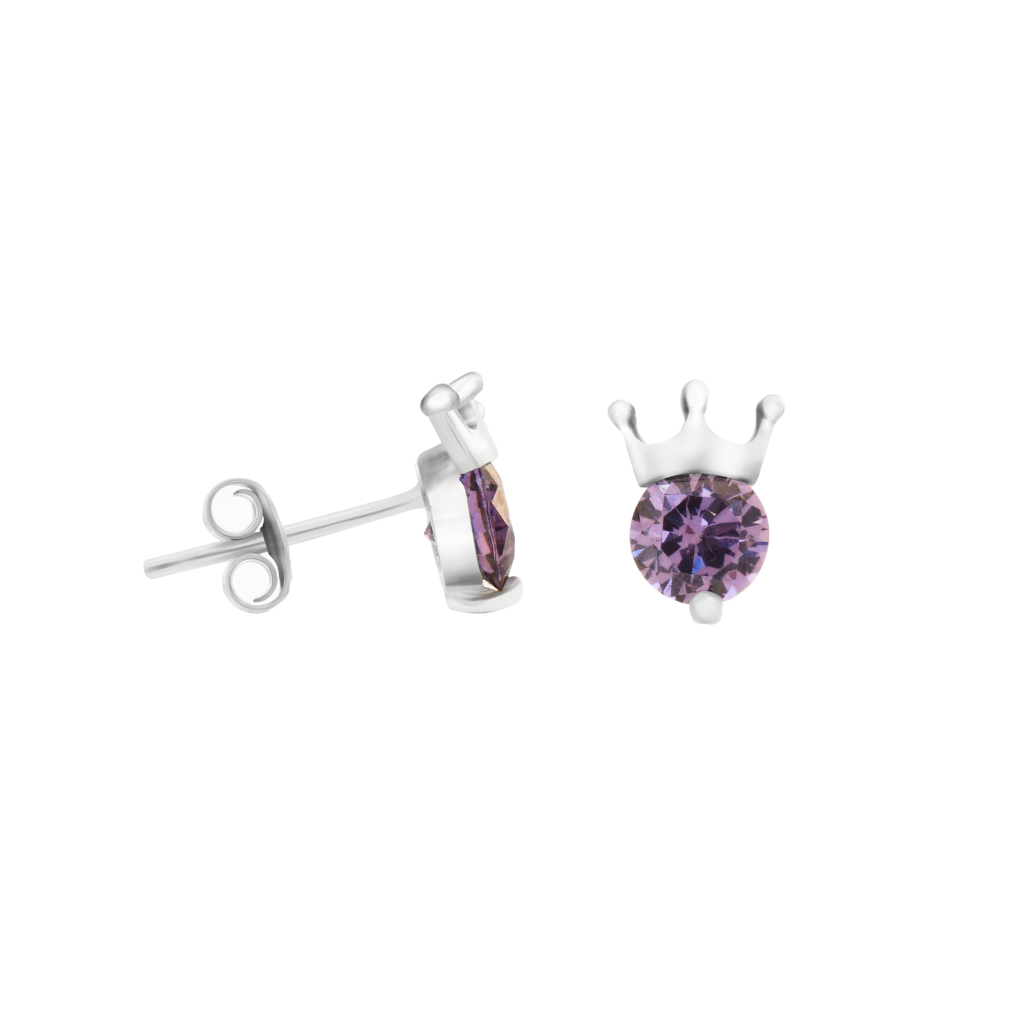 Purple Tiara Studs | 925 Silver Studs for Women