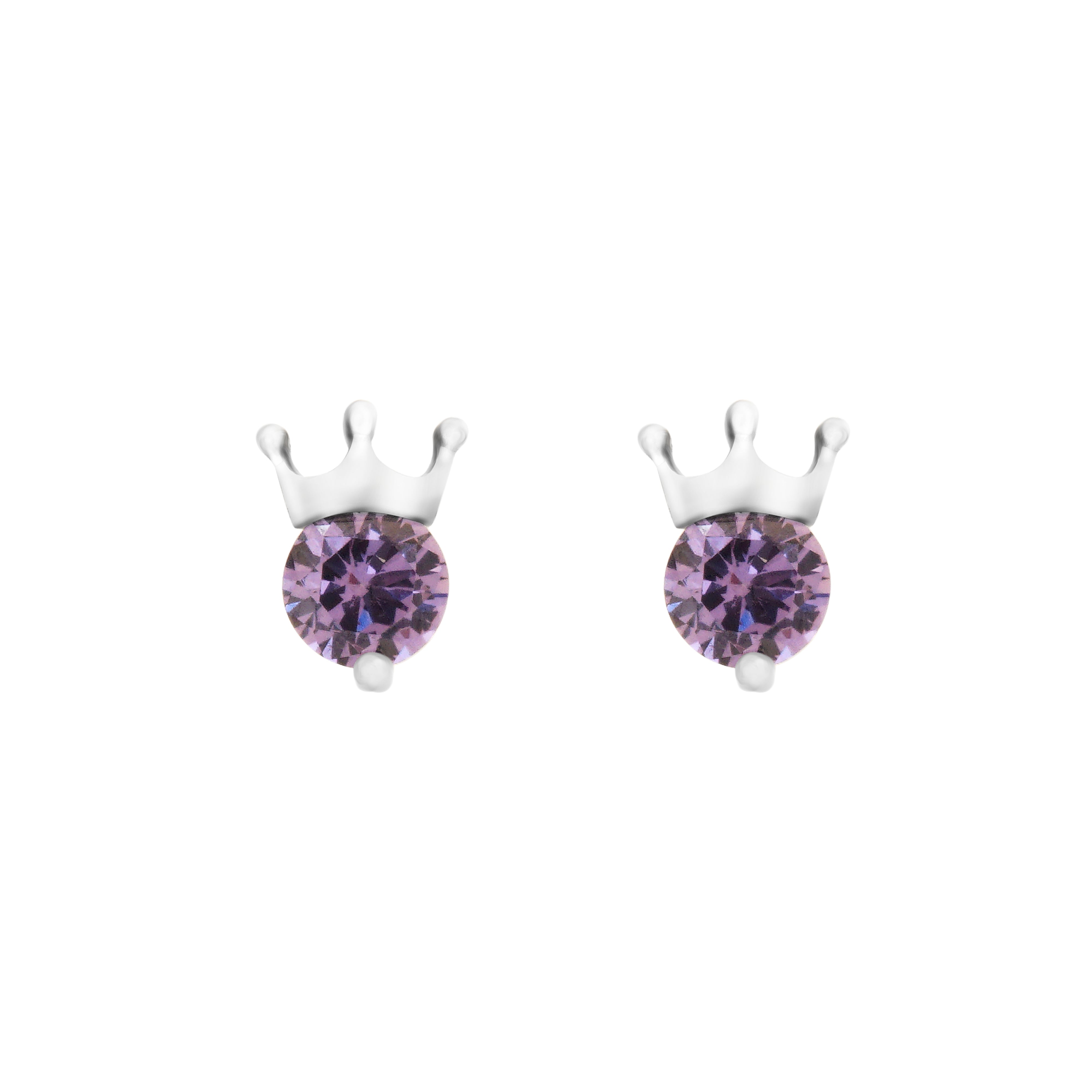 Purple Tiara Studs | 925 Silver Studs for Women