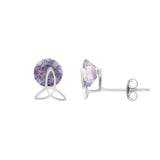 
Purple Tristar Studs | 925 Silver Earrings for Women
