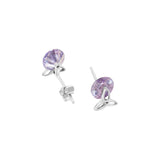 
Purple Tristar Studs | 925 Silver Earrings for Women
