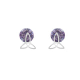 
Purple Tristar Studs | 925 Silver Earrings for Women
