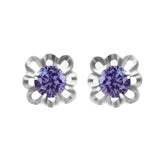 
Purple Square Flower | 925 Silver Studs for Women
