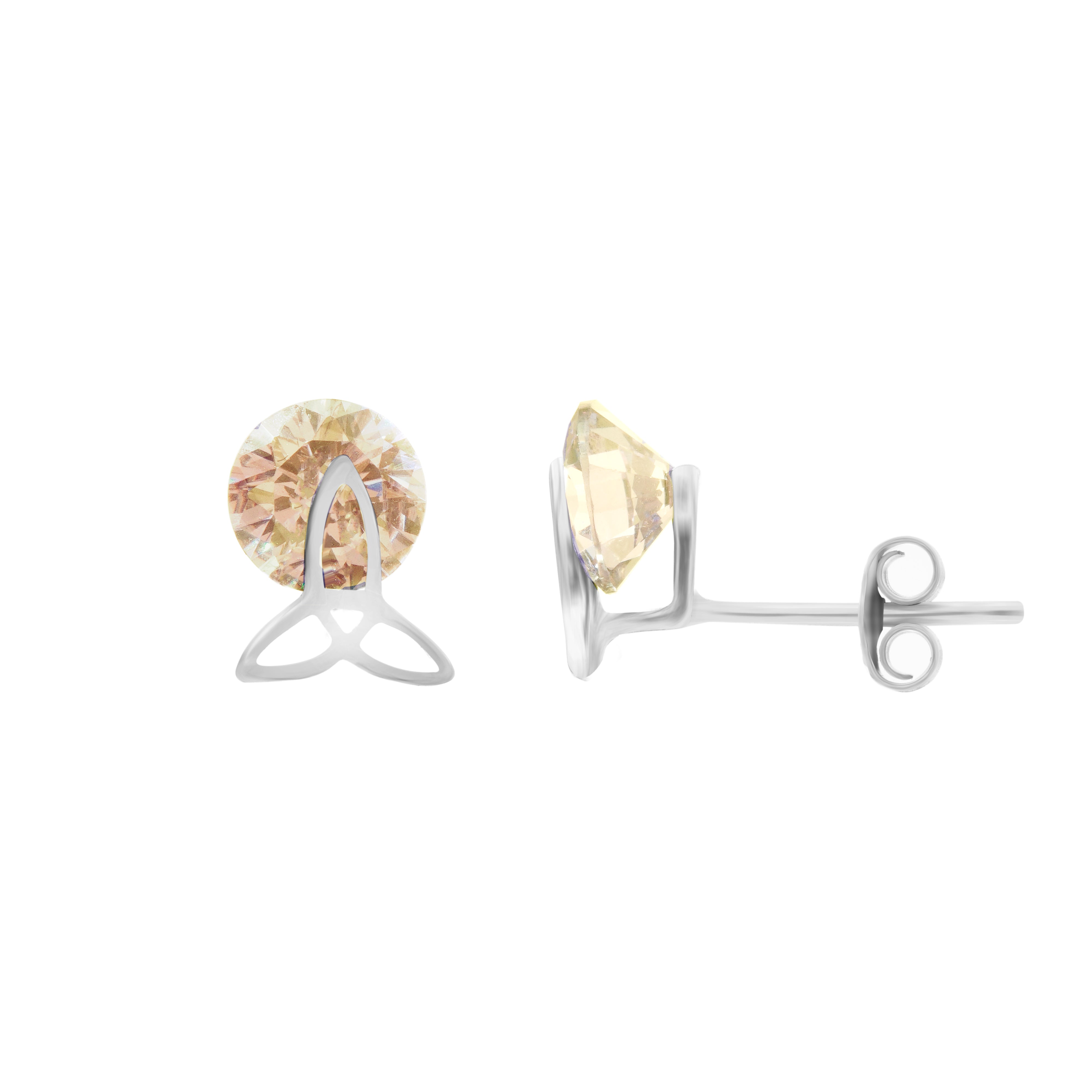 Yellow Tristar | 925 Silver Studs for Women