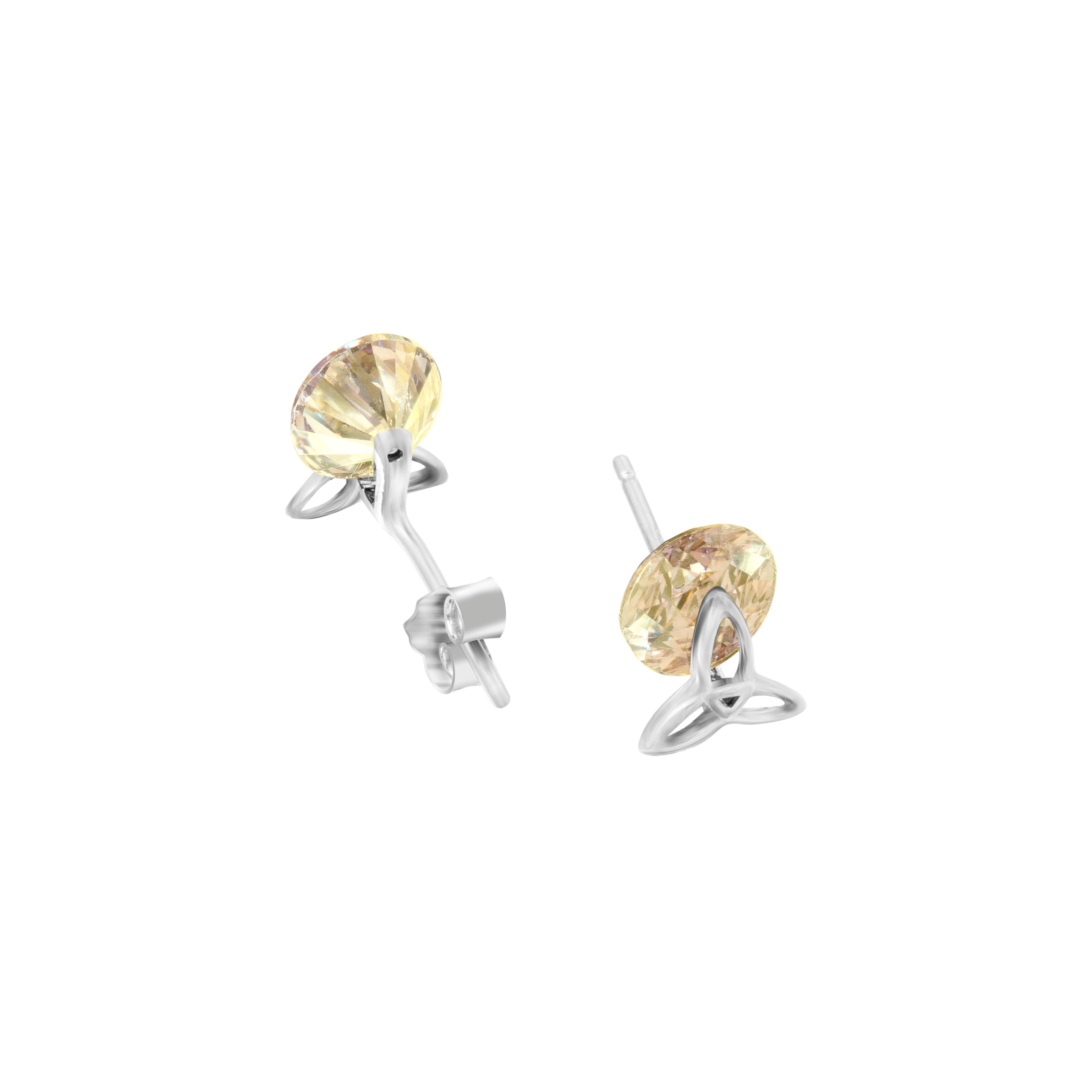 Yellow Tristar | 925 Silver Studs for Women