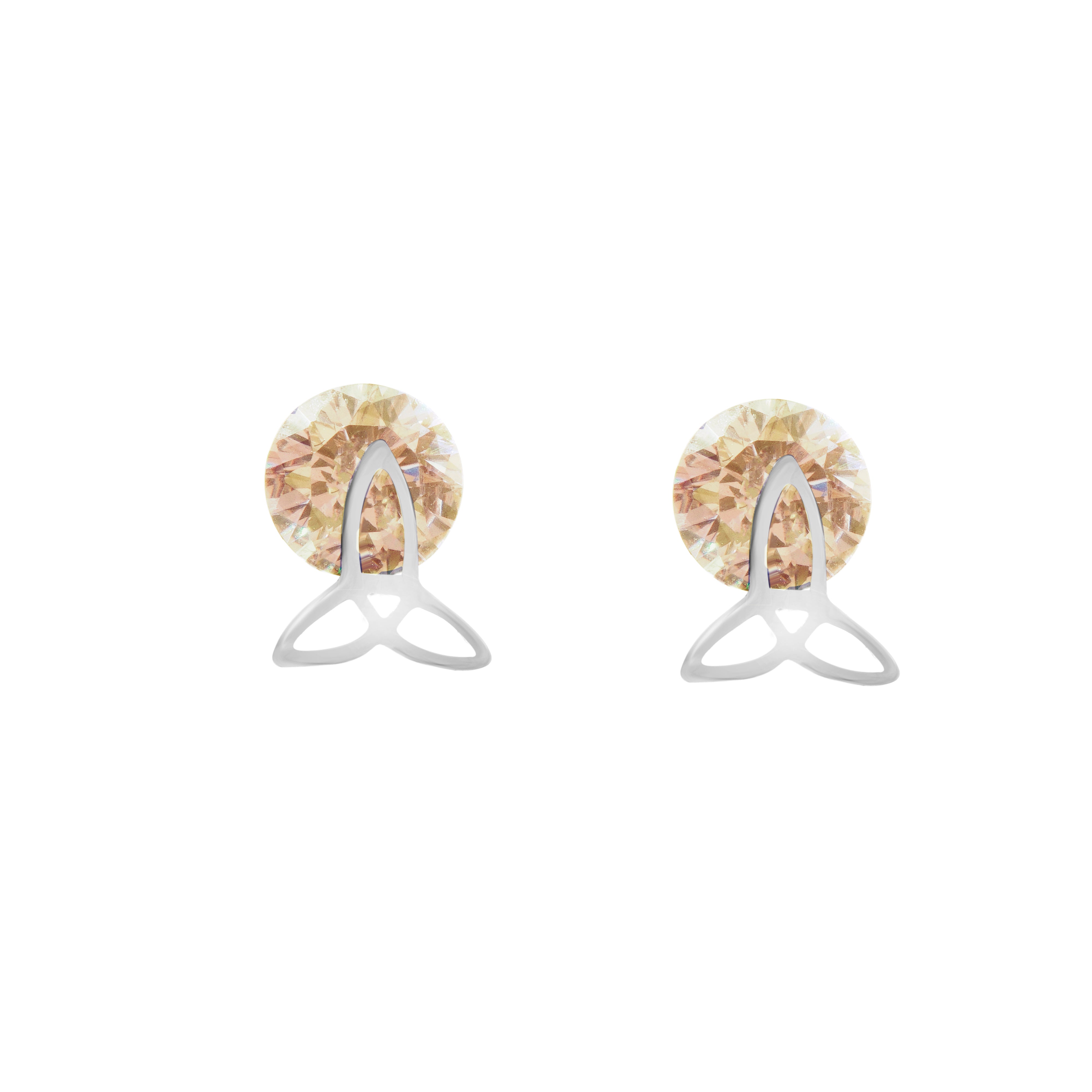 Yellow Tristar | 925 Silver Studs for Women