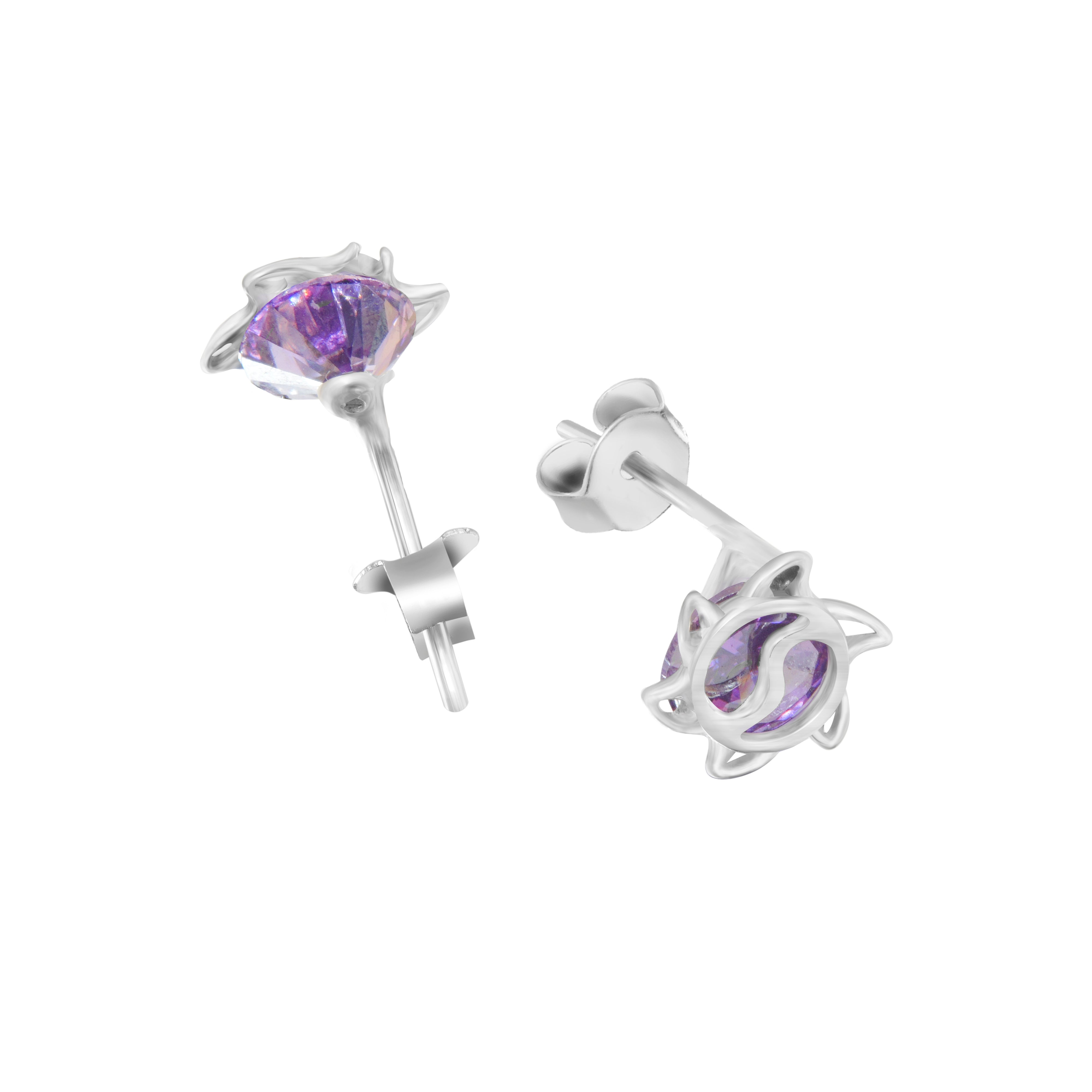 Purple Yin & Yang Studs | 925 Silver Studs for Women