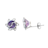 
Purple Yin & Yang Studs | 925 Silver Studs for Women
