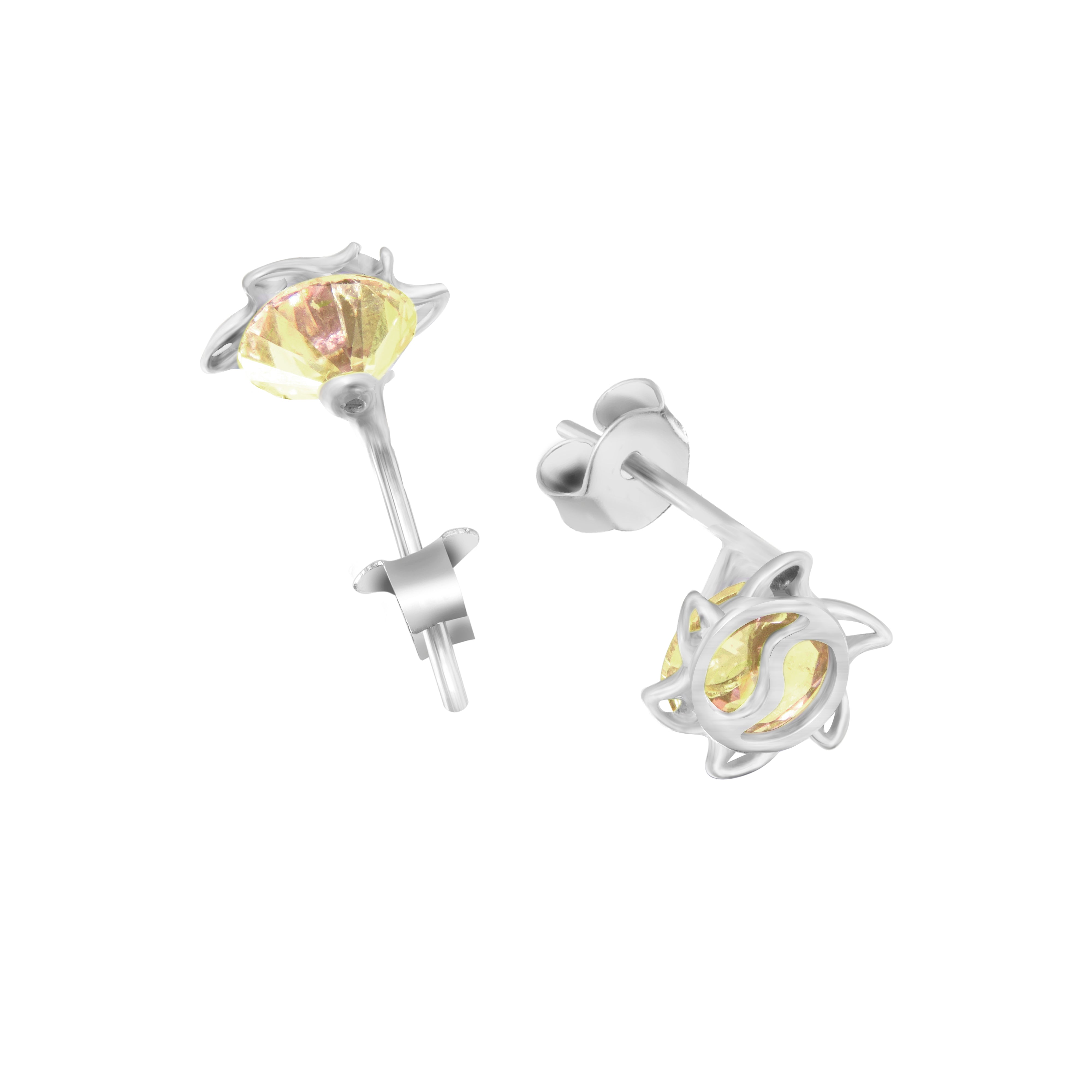 Yellow Yin & Yang | 925 Silver Studs for Women