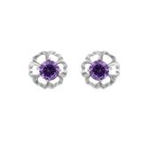 
Purple Round Flower | 925 Silver Studs for Women
