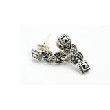 X shaped Marcasite Danglers | Hallmark 925 Silver