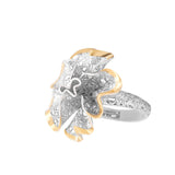 Five Asymmetrical Petals Lattice Ring | Hallmark 925 Silver