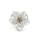 Five Petals on Heart Base Lattice Ring | Hallmark 925 Silver