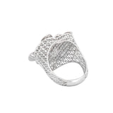 Five Petals on Heart Base Lattice Ring | Hallmark 925 Silver