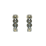 X shaped Marcasite Danglers | Hallmark 925 Silver