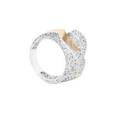 Geometrical Two Layered Matching Face Lattice Ring | Hallmark 925 Silver