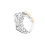 Geometrical Two Layered Matching Face Lattice Ring | Hallmark 925 Silver