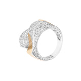 Geometrical Two Layered Matching Face Lattice Ring | Hallmark 925 Silver