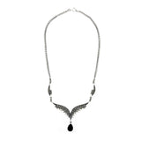 Pearl & Onyx Marcasite Necklace Set | Hallmark 925 Silver