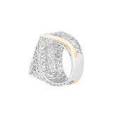 Geometrical Four Layered Lattice Ring | Hallmark 925 Silver