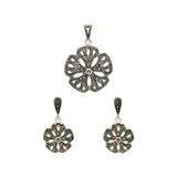 Periwinkle Marcasite Pendant Set | Hallmark 925 Silver