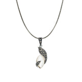 Moonstone Marquise Marcasite Pendant Set | Hallmark 925 Silver