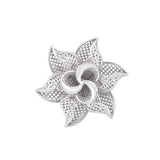 Three Waves in Six Leaves Lattice Ring White | Hallmark 925 Silver