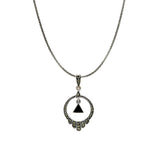 Dangling Onyx Marcasite Pendant Set | Hallmark 925 Silver