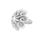 Eight Spikes in Spirals Lattice Ring White | Hallmark 925 Silver