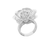 Seven Petals with Swirl Lattice Ring White | Hallmark 925 Silver