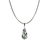 Green Cinderella Marcasite Pendant Set | Hallmark 925 Silver