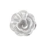 Rose Flower Lattice Ring White | Hallmark 925 Silver