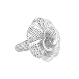 Rose Flower Lattice Ring White | Hallmark 925 Silver