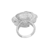 Rose Flower Lattice Ring White | Hallmark 925 Silver