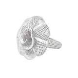 Rose Flower Lattice Ring White | Hallmark 925 Silver