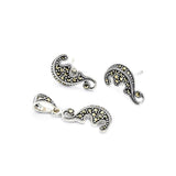 Half Moon Marcasite Pendant Set | Hallmark 925 Silver