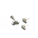 Tiara Marcasite Pendant Set | Hallmark 925 Silver