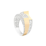 Geometrical Two Layered One Hook Lattice Ring | Hallmark 925 Silver